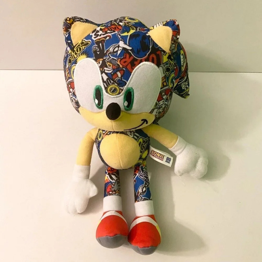 2019 Sonic The Hedgehog Sticker Bomb Print 12 Inch Plush Stuffed Animal